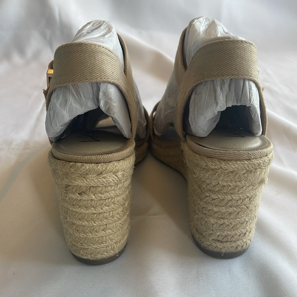 Women's Beige Wedge Sandals - Picture 6 of 12